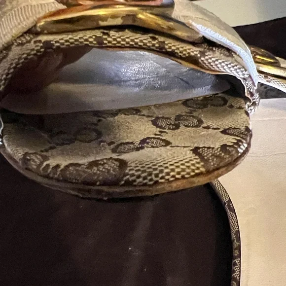 Gucci Women's Brown and Gold Slide Sandals